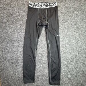 Nike Pro Combat Leggings Youth Boys Large Black Compression Pants